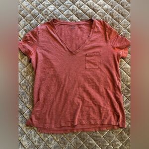 Madewell Whisper Cotton V Neck T Shirt Size L